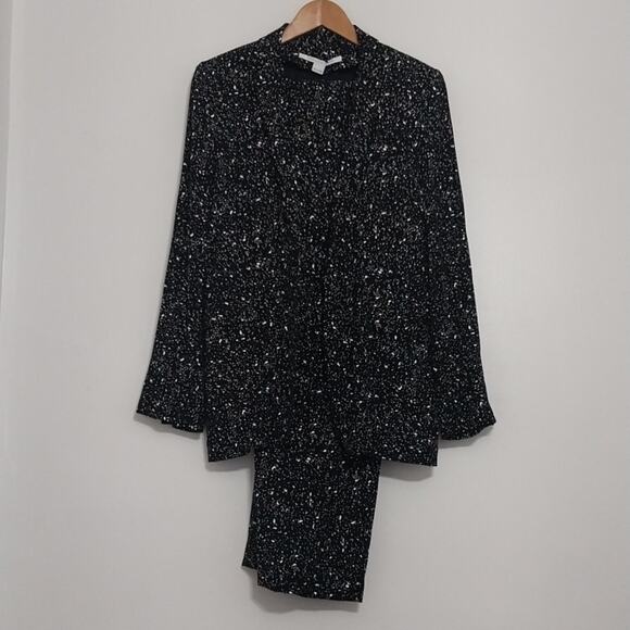 Diane Von Furstenberg Rare Splash 2pc Pantsuit. - Picture 1 of 12